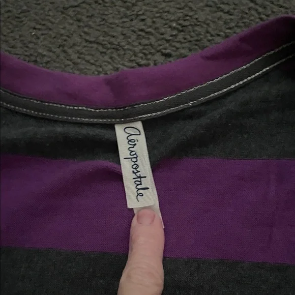 Aeropostale Purple and Black Striped Cardigan - Picture 2 of 3